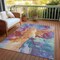 Homeroots 9' X 12' Orange Red And Teal Blue Abstract Washable Indoor Outdoor Area Rug 615618 - alternate 9