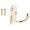 Prosource Coat and Hat Hook, 22 lb, 2-Hook, 7/8 in Opening, Zinc, Polished Brass 23263BBB3L-PS - alternate 1