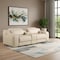 Homeroots 89in Beige and Silver Italian Leather Power Reclining Loveseat With Storage 633757 - alternate 8