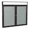 Ghent 36'' x 48'' Enclosed Vinyl Board, 2-Doors, Bronze Aluminum Frame, Illuminated Headliner, Silver PBVLX5-193 - alternate 1
