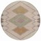 Homeroots 8' Brown Copper And Fern Green Round Geometric Washable Indoor Outdoor Area Rug 631899 - alternate 8