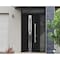 Vdomdoors Steel Door Deux 1755 Black Enamel Sidelight and Transom Window Stainless Inserts Single Modern Pain DEUX1755EXD-BLK-W36+12 x H80+16-Left-hand Inswing - alternate 6