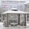 Sunjoy 10x12 ft. Wood Gazebo, Outdoor Patio Steel Hardtop Gazebo, Cedar Framed Wooden Gazebo, Dark Brown A1020326Q0 - alternate 17