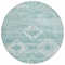 Homeroots 8' Aqua Turquoise And Ivory Round Southwestern Washable Indoor Outdoor Area Rug 588686 - alternate 7