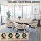 Leisuremod Ervilla Dining Arm Chair with Leather Seat and White Steel Base in Beige, 4PK ECW-20BL-L4 - alternate 10