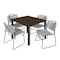 Regency Square Kee Breakroom Table W/ 4 Zeng Stack Chairs, 48 in W, 48 in L, Neo Walnut TB4848NWBPBK44GY - alternate 1