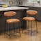 Homeroots Set of Two 25" Brown and Black Faux Leather and Steel Low Back Counter Height Bar Chairs, 2PK 565000 - alternate 6