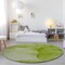 Homeroots 8' Round Green Round Abstract Washable Non Skid Indoor Outdoor Area Rug 559744 - alternate 9