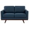 Leisuremod Chester Modern Leather Loveseat with Birch Wood Base, Navy Blue CS58NBU-L - alternate 10
