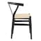Homeroots Set of Two Natural and Black Upholstery Wishbone Back Dining Arm Chairs 653944 - alternate 8