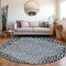 Homeroots 8' Blue Round Animal Print Washable Indoor Outdoor Area Rug 607640 - alternate 7