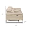 Homeroots 90in Cream and Black Italian Leather Power Reclining Loveseat With Storage 720561 - alternate 7