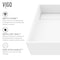 Vigo Montauk Modern White Matte Stone 15 in. L x 15 in. W x 5 in. H Square Vessel Bathroom Sink VG04020 - alternate 7