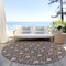 Homeroots 8' Chocolate And Beige Round Geometric Washable Indoor Outdoor Area Rug 595723 - alternate 9