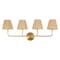 Jonathan Y Malaya 31.5" 4-Light Bohemian Coastal Metal Pleated Paper Shade LED Vanity Light, Beige/Brass Gold JYL1617A - alternate 10