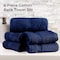 Lavish Home 6PC Bathroom Towels Set 100% Cotton Bathroom Accessories Soft Towel Set for Shower, Gym, Dorm, Spa 67-0035-NVY - alternate 9