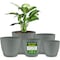 Lifemaster Planter Pots with Drainage Holes, Lightweight, Durable, Space-Saving, Gray, 20PK LMFLOPGRY520 - alternate 1