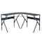 Homeroots 49" Black Wood and Metal Corner H-Shape Computer Desk 568031 - alternate 1
