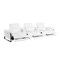 Homeroots 129" White Top Grain Leather Reclining Metal USB Sofa 720344 - alternate 8