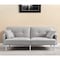 Homeroots 85" Light Gray Polyester Blend Convertible Futon Sleeper Sofa And Toss Pillows With Silver Legs 544954 - alternate 6