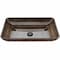 Vigo Donatello Golden Green Glass 22 in. L x 15 in. W x 5 in. H Rectangular Vessel Bathroom Sink VG07045 - alternate 1