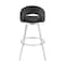 Armen Living Charlotte 26in Swivel Counter Stool in Brushed Stainless Steel and Black Faux Leather LCCHBABSBLK26 - alternate 9