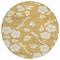 Homeroots 8' Gold Ivory And Brown Round Floral Washable Indoor Outdoor Area Rug 599882 - alternate 1