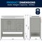 Flash Furniture Vega 42in. Vanity w/Sink, Cabinet w/Gold Hardware, Open Shelf & 3 Drawers, Marble Counter, Gry/Wht FS-VEGA42-GY-HDGLD-GG - alternate 10