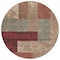 Homeroots 8' Brown And Terra Cotta Round Geometric Washable Indoor Outdoor Area Rug 612438 - alternate 8