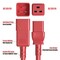 Sanoxy 8ft 12 AWG 20A 250V Heavy Duty Power Cord IEC320 C20 to IEC320 C19, Red SNX-CBL-LDR-PW132-7208 - alternate 1