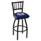 Holland Bar Stool Co 30" Blk Wrinkle Utah State Swivel Bar Stool, Jailhouse Back L01830UtahSt - alternate 1