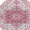 Homeroots 8' Pink Ivory And Gray Round Oriental Washable Indoor Outdoor Area Rug 600182 - alternate 7