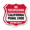 Signmission California No Trespassing Shield Sign Ca, 12 inch X 12 inch, Plastic Sign, 2PK SHI-P-2PACK-12-368 - alternate 1
