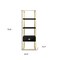 Homeroots 71" Black Stainless Steel and Wood Three Tier Etagere Bookcase with A Drawer 544734 - alternate 8