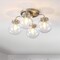 Jonathan Y Piper 18" 4-Light Farmhouse Rustic Iron/Glass LED Semi Flush Mount, Nickel/Clear JYL7569B - alternate 10