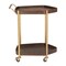 Homeroots 27in Walnut And Brass Wood and Steel Rolling Bar Cart 668799 - alternate 1
