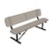 Leisure Craft 6' Standard Bench With Back, Perforated Metal, Portable, Beige B6WBP-PERF-BEIGE - alternate 1