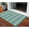 Homeroots 3' X 5' Blue And Green Plaid Washable Indoor Outdoor Area Rug 601434 - alternate 1