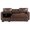 Homeroots 92" Dark Brown Upholstered Sleeper USB Sleeper Sofa Chaise With Toss Pillow 559220 - alternate 9