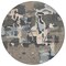 Homeroots 8' Taupe Gray And Beige Round Abstract Washable Indoor Outdoor Area Rug 599600 - alternate 8