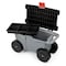 Pure Garden Rolling Garden Cart w/ Seat Plastic Storage w/ Bench & Interior Tool Tray Gardening Stool 50-LG1493 - alternate 10