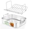Nutrichef 14-Inch Stainless Steel Kitchen Roasting Pan with Polished Wire Rack NCTURKSS78 - alternate 1
