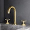 Vigo Jewel Two Handle Three-Hole Widespread Bathroom Faucet with Cross Handles in Matte Brushed Gold VG01308MG - alternate 6