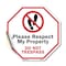 Signmission Please Respect My Property Do Not T, 10 Inch X 10 Inch, Vinyl Decal OC-D-10-128 - alternate 1