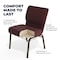 Flash Furniture Plum Fabric Church Chair, PK4 4-FD-CH0221-4-GV-005-BAS-GG - alternate 10