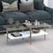 Homeroots 47" Gold Glass And Steel Coffee Table With Shelf 520947 - alternate 9