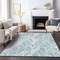 Homeroots 5' X 8' Aqua Mint Green And Silver Geometric Washable Indoor Outdoor Area Rug 589201 - alternate 8