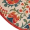 Homeroots 8' Red Gold Teal Blue And Green Round Floral Indoor Outdoor Area Rug 548071 - alternate 9