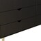 Homeroots 59" Black Scoop Handle Six Drawer Double Dresser 490833 - alternate 6