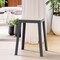 Leisuremod Tresse Stackable Plastic Square Dining Stool with Wicker Seat, Grey TS12GR - alternate 6